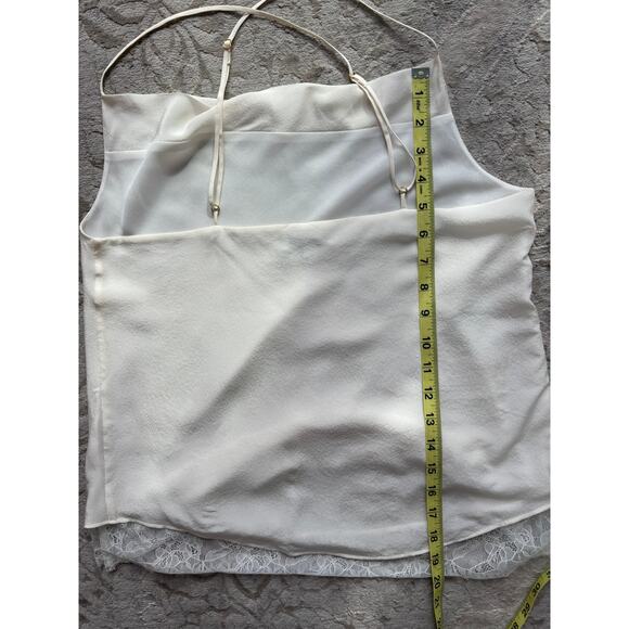 Cami NYC 100% Silk Lace Trim Cowl Neck Camisole Tank Top Ivory Size M - Picture 5 of 10